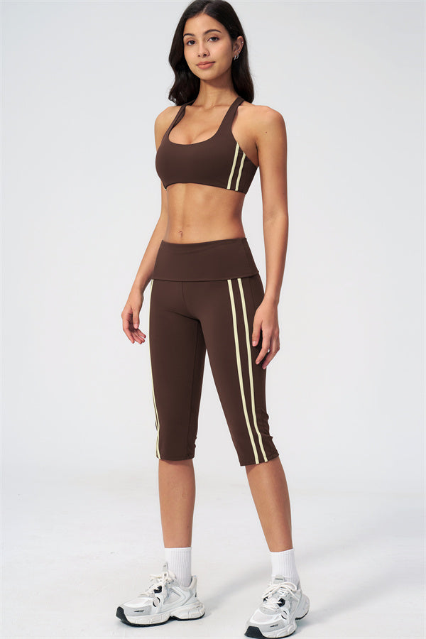 The Evoke Racerback Sports Bra Capri Leggings 2-Piece Set