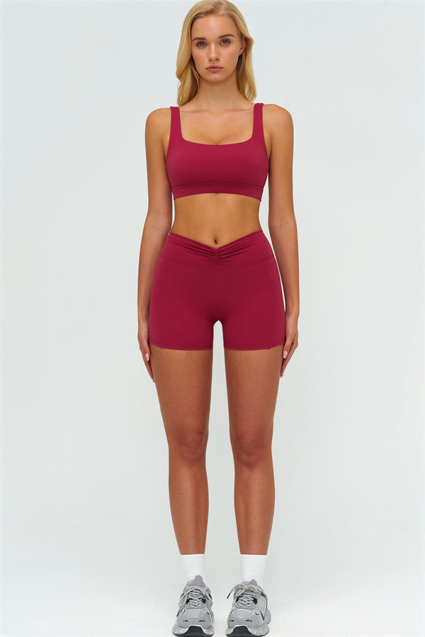 The Lushness V-Back Sports Bra Shorts 2-Piece Set