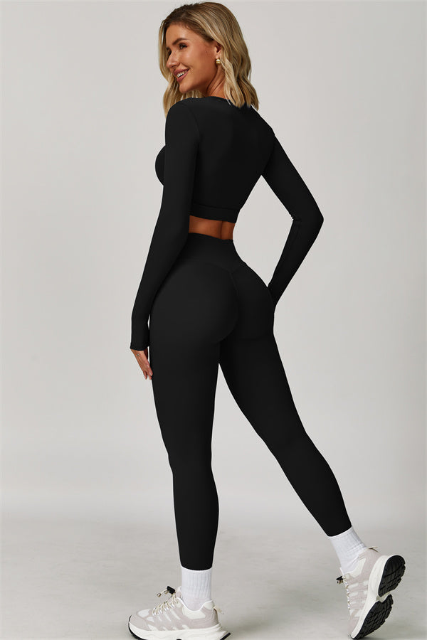 The Lavish Long Sleeve Cut-out Crop Top