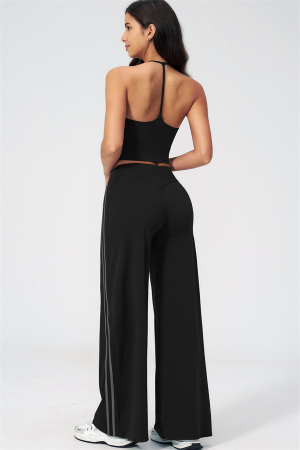 The Evoke Crop Top Straight Leg Pants 2-Piece Set