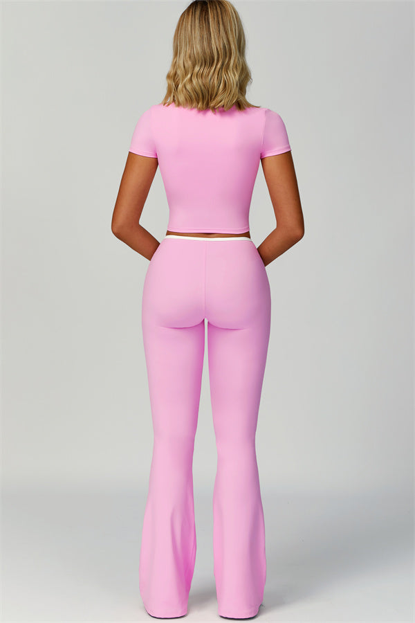 The Skyline Tie Top Flared Leggings 2-Piece Set