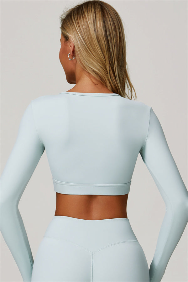 The Lavish Long Sleeve Cut-out Crop Top Leggings 2-Piece Set