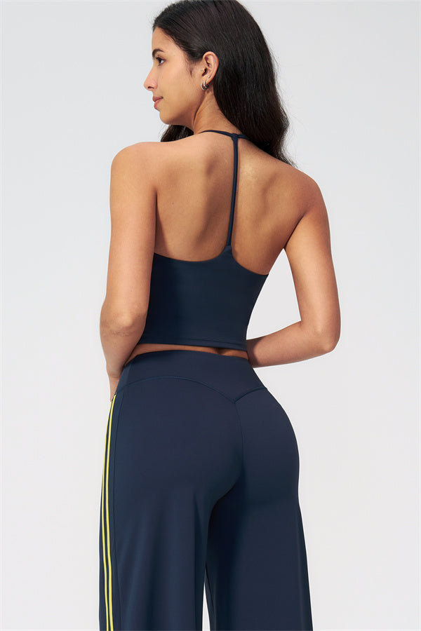 The Evoke Crop Top Straight Leg Pants 2-Piece Set