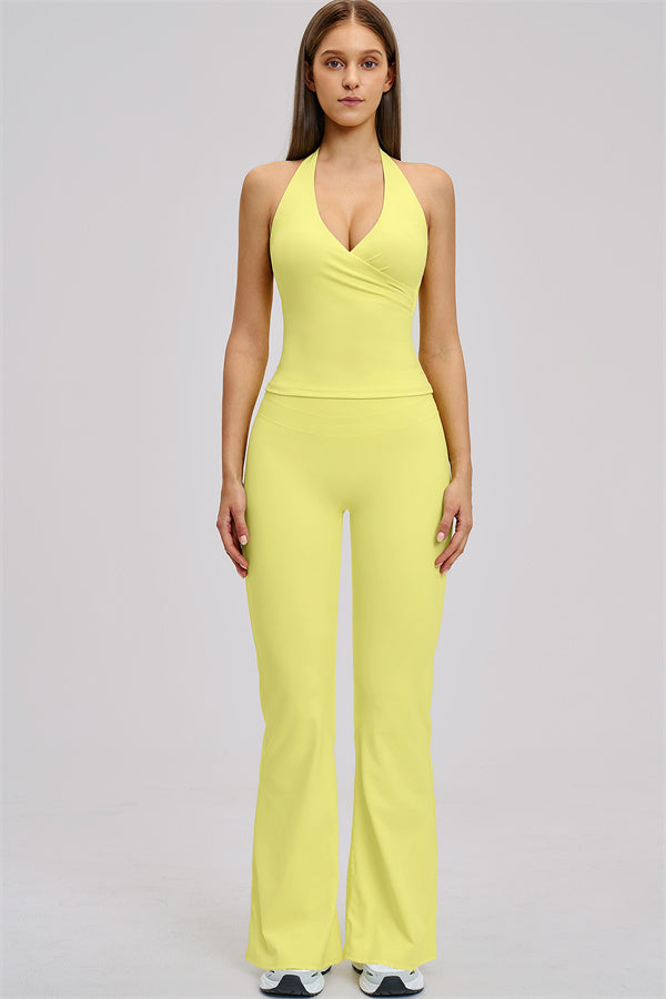 The Stride Crop Top Flared Leggings 2-Piece Set