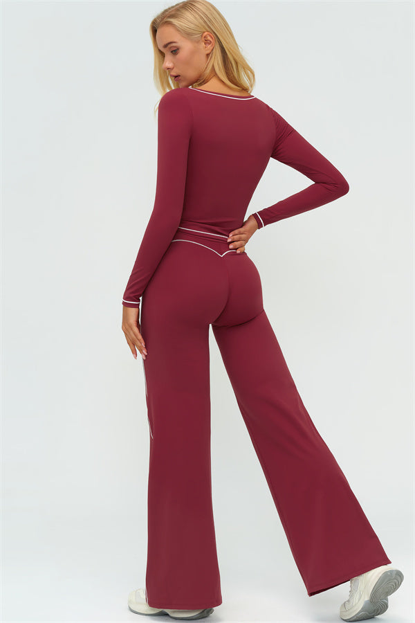 The Amara Long Sleeve T-shirt Flared Leggings 2-Piece Set