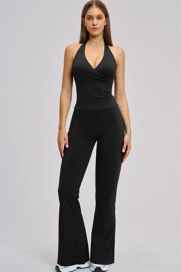 The Stride Crop Top Flared Leggings 2-Piece Set