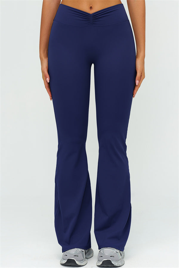 The Lushness Long Sleeve Crop Top Flared Leggings 2-Piece Set