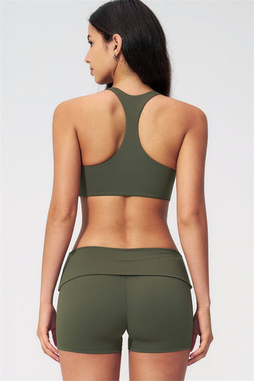 The Evoke Racerback Sports Bra Shorts 2-Piece Set