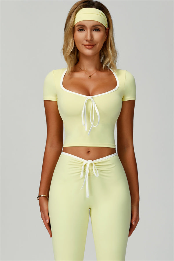 The Skyline Tie Top Flared Leggings 2-Piece Set