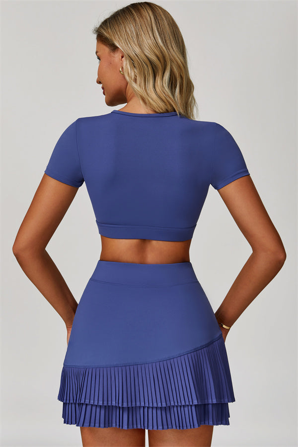 The Lavish Cut-out Crop Top Tennis Skirt 2-Piece Set