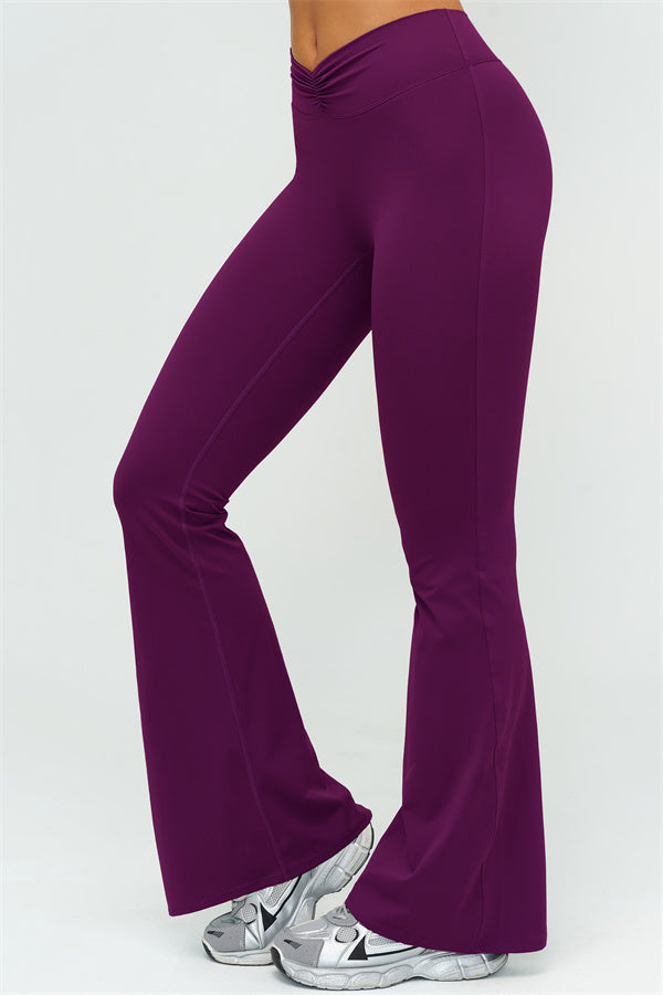 The Lushness Long Sleeve Crop Top Flared Leggings 2-Piece Set