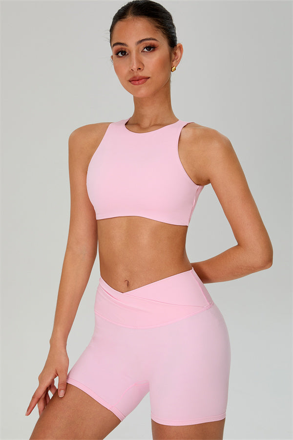 The Jewel Crop Top Crossover Shorts 2-Piece Set