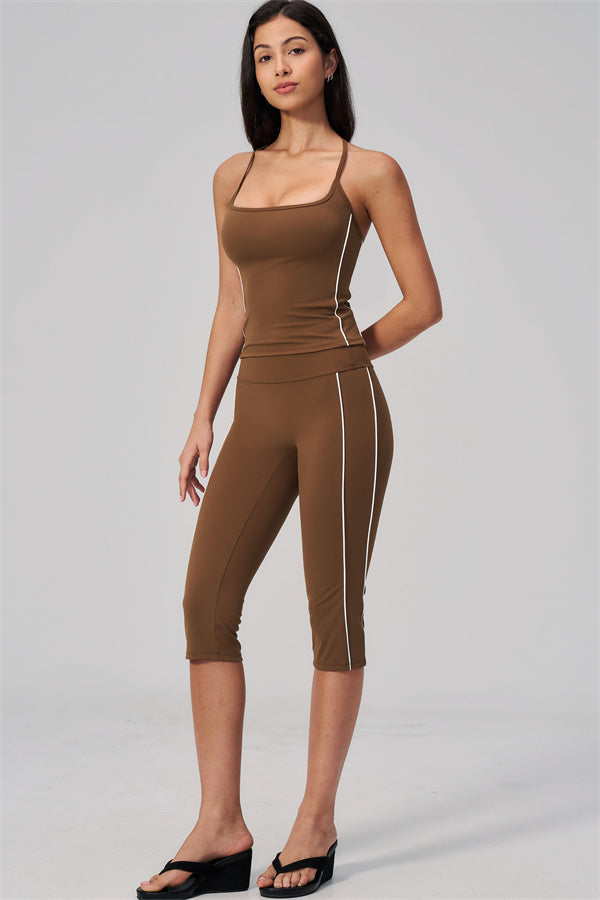 The Breathe Crop Top Capri Leggings 2-Piece Set