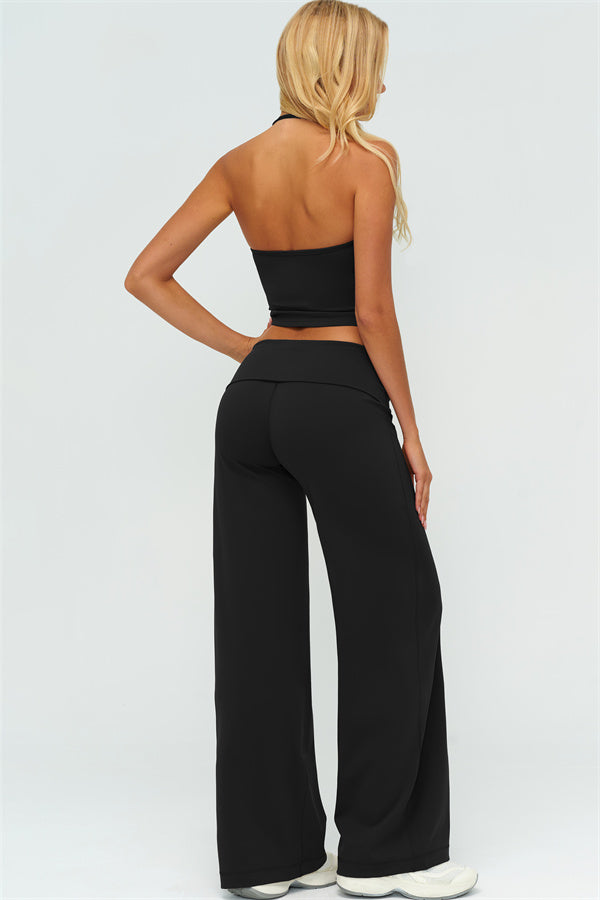The Twirl Halter Tank Top Straight Leg Pants 2-Piece Set