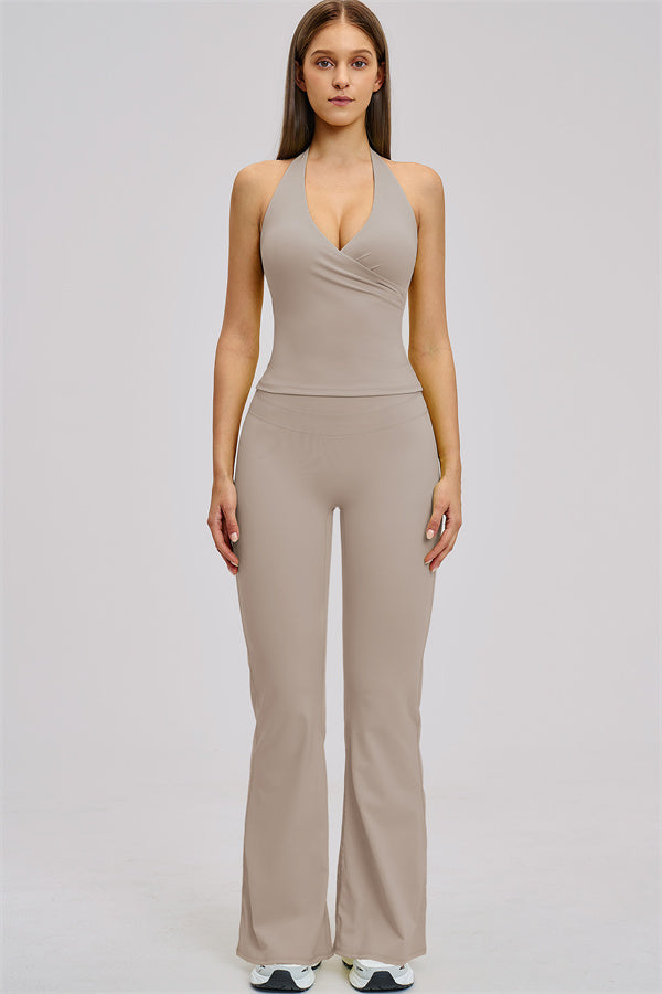 The Stride Crop Top Flared Leggings 2-Piece Set