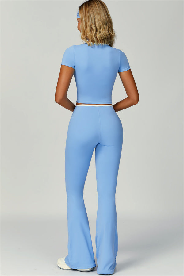 The Skyline Tie Top Flared Leggings 2-Piece Set