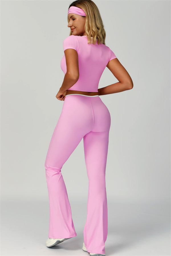 The Skyline Tie Top Flared Leggings 2-Piece Set