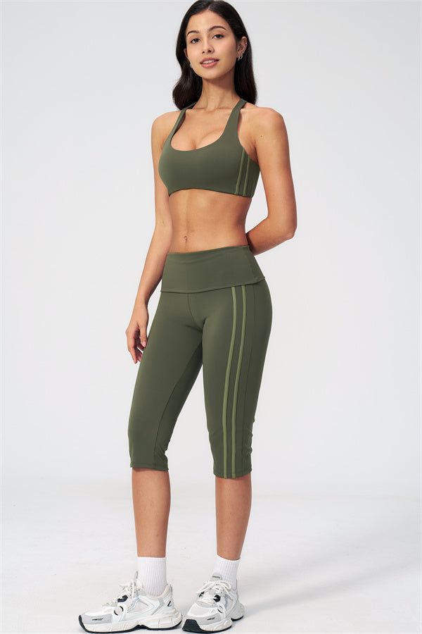 The Evoke Racerback Sports Bra Capri Leggings 2-Piece Set