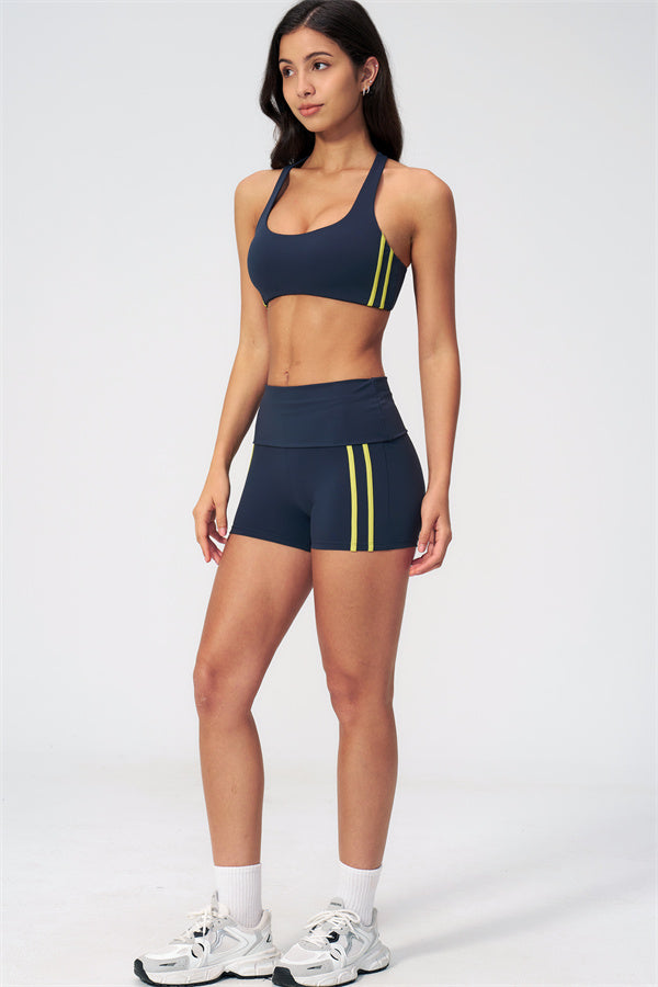 The Evoke Racerback Sports Bra Shorts 2-Piece Set