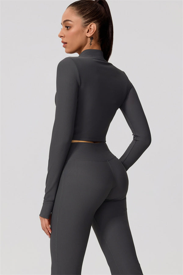 The Daze Zip Jacket Flared Leggings 2-Piece Set