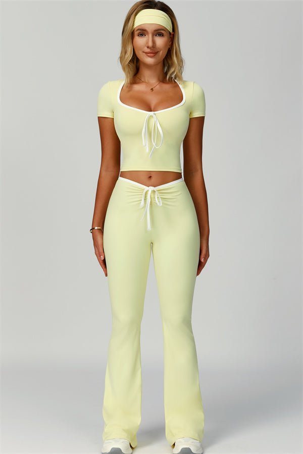 The Skyline Tie Top Flared Leggings 2-Piece Set
