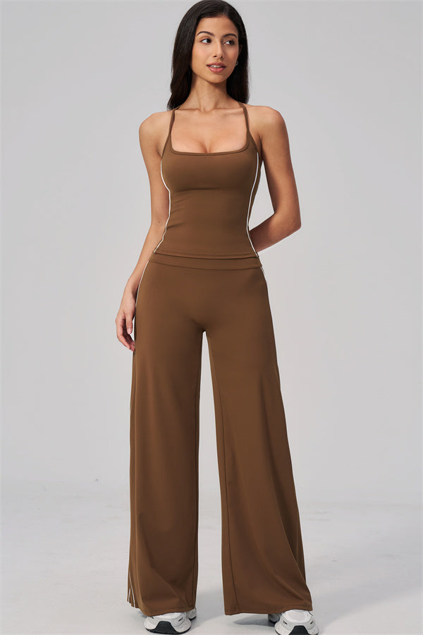 The Breathe Crop Top Straight Leg Pants 2-Piece Set