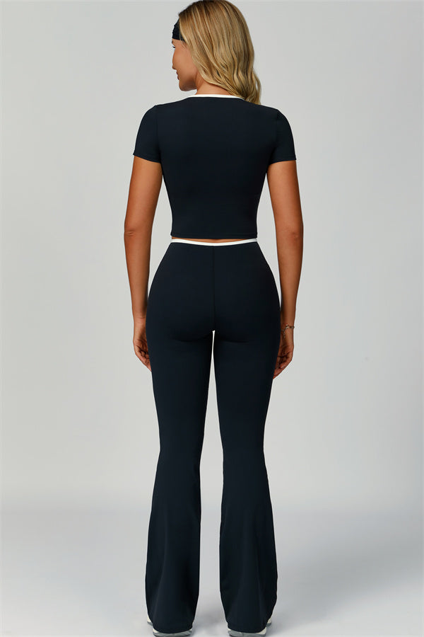 The Skyline Tie Top Flared Leggings 2-Piece Set