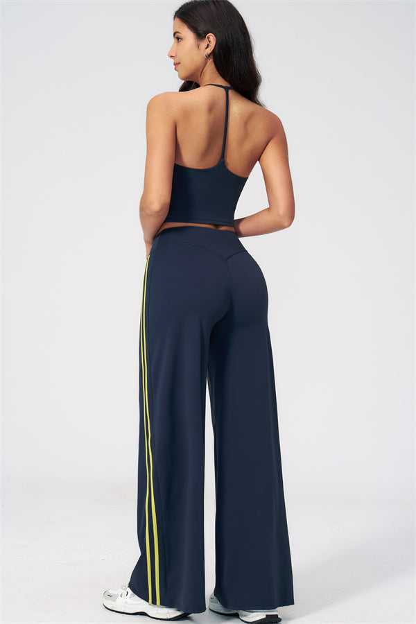 The Evoke Crop Top Straight Leg Pants 2-Piece Set