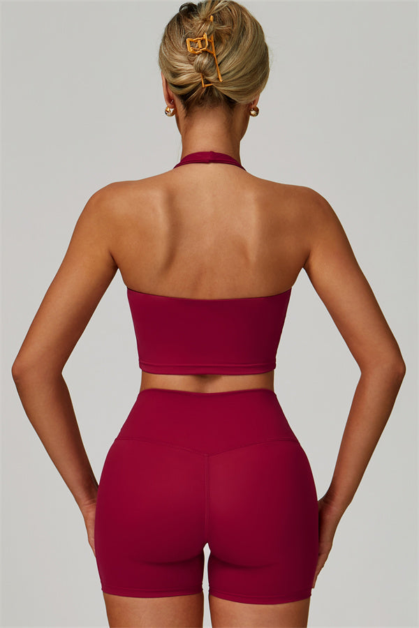 The Seraphine Halter Crop Top Shorts 2-Piece Set