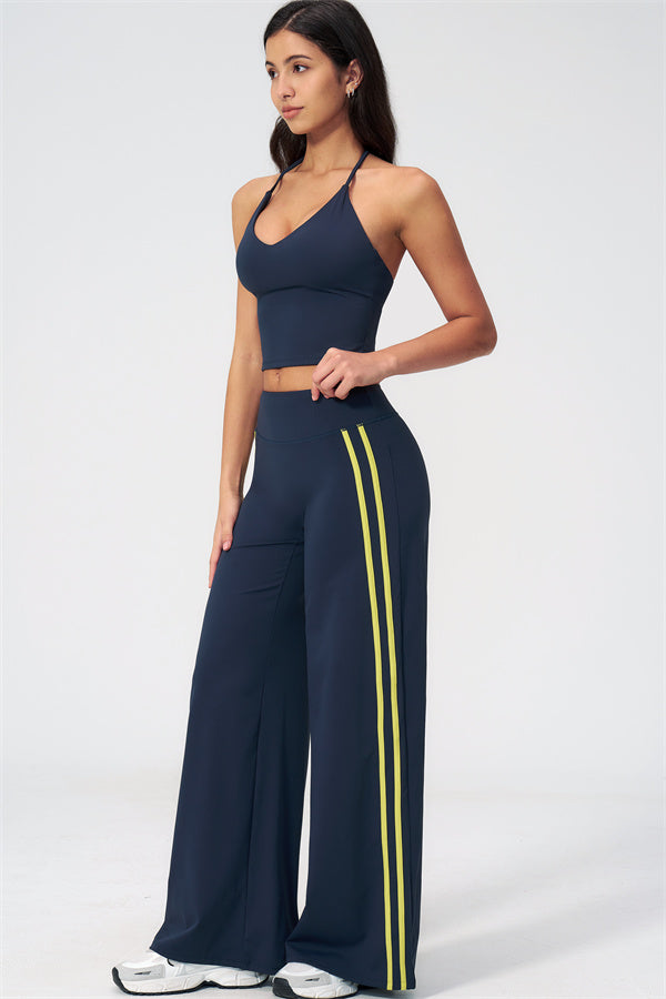 The Evoke Crop Top Straight Leg Pants 2-Piece Set