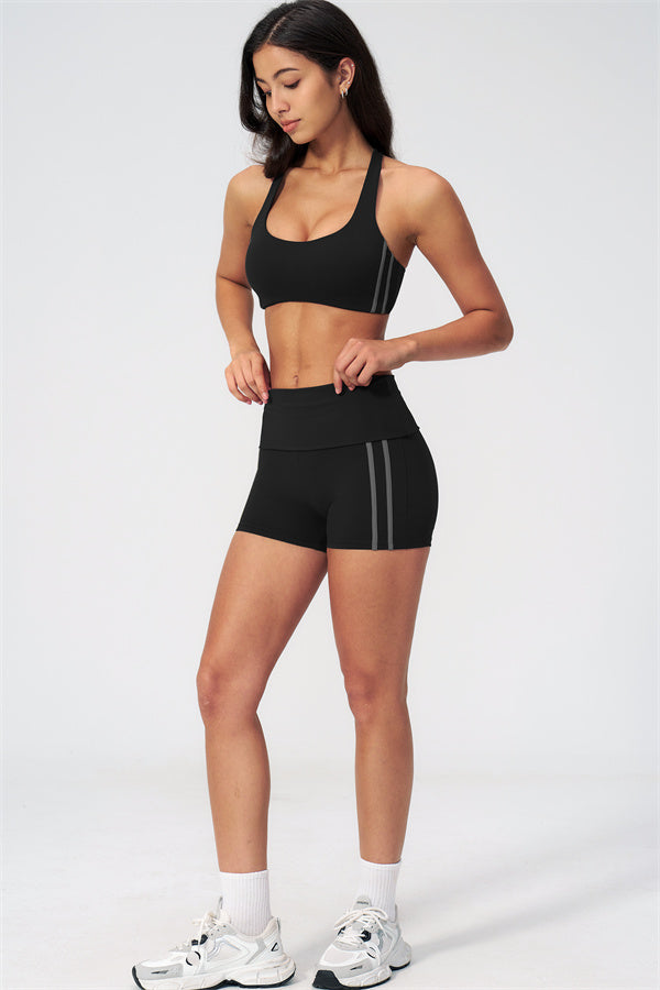 The Evoke Racerback Sports Bra Shorts 2-Piece Set