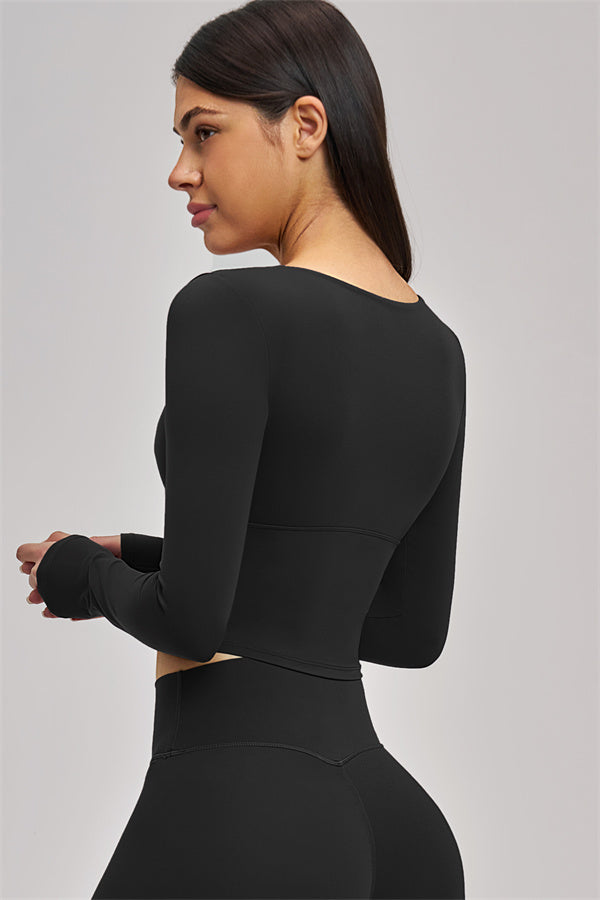 The Swoon Long Sleeve Crop top Shorts 2-Piece Set