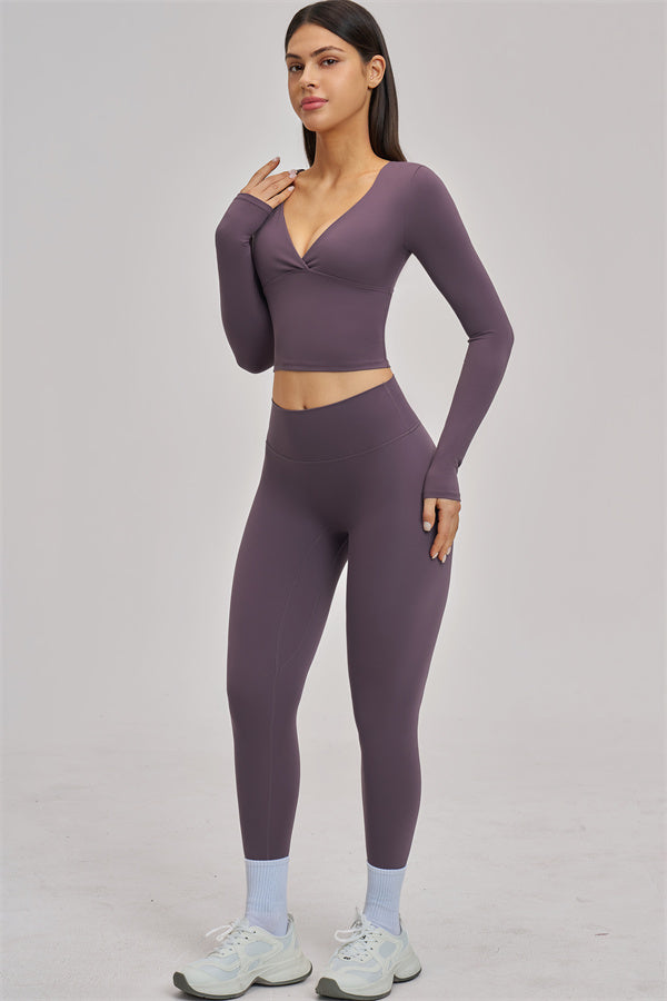 The Swoon Long Sleeve Crop top Leggings 2-Piece Set