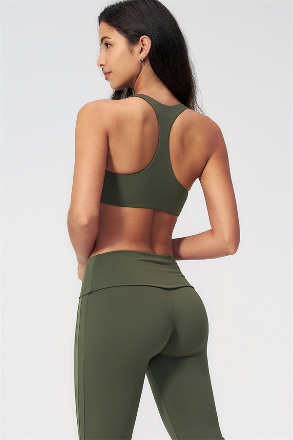 The Evoke Racerback Sports Bra Capri Leggings 2-Piece Set
