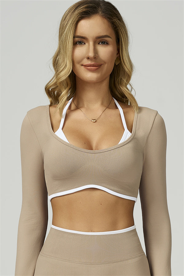 The Prime Line Long Sleeve Crop Top Leggings 2-Piece Set