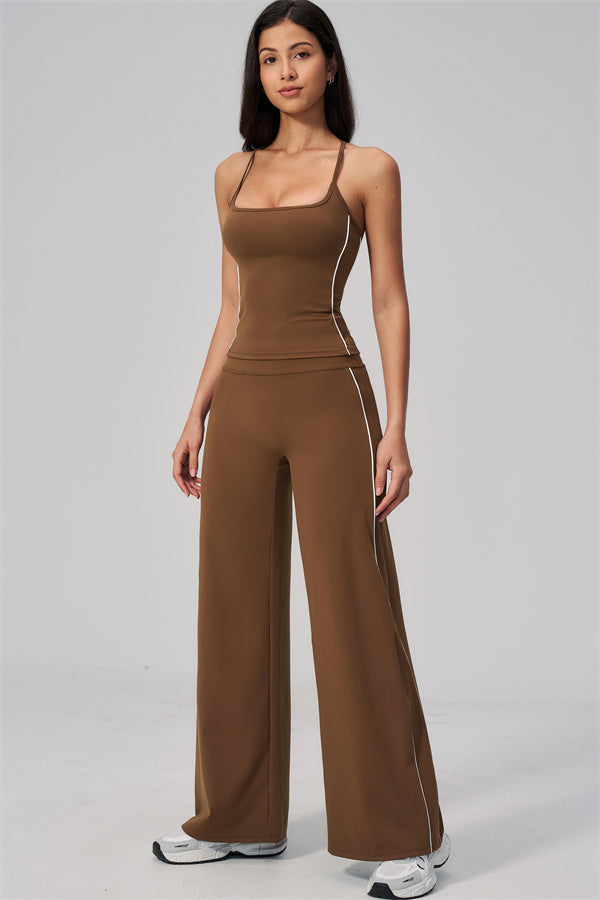 The Breathe Crop Top Straight Leg Pants 2-Piece Set
