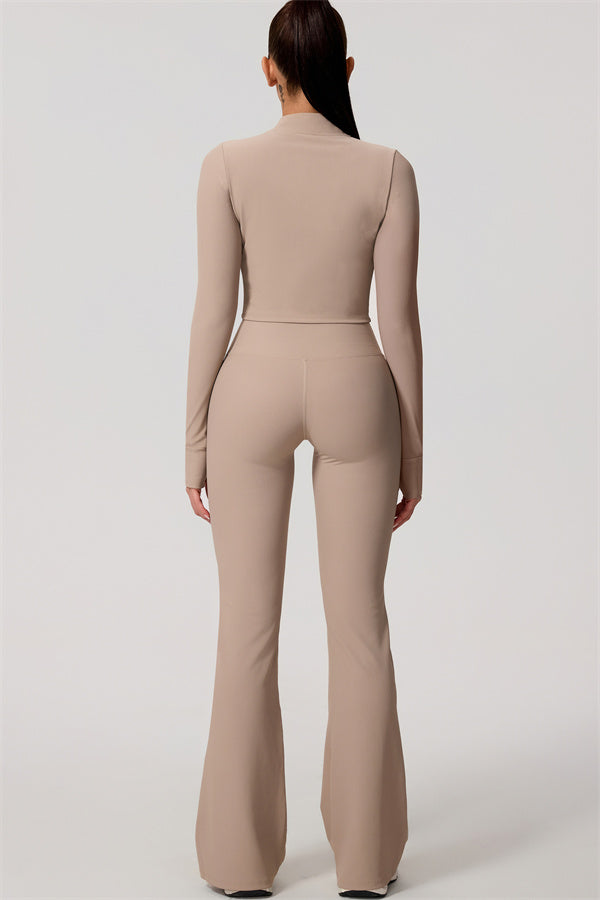 The Daze Zip Jacket Flared Leggings 2-Piece Set
