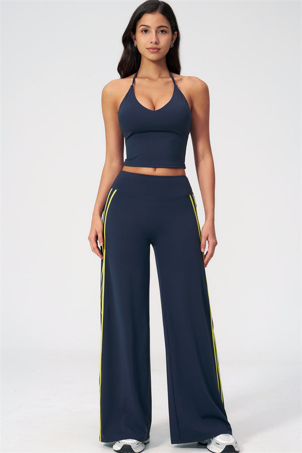 The Evoke Crop Top Straight Leg Pants 2-Piece Set