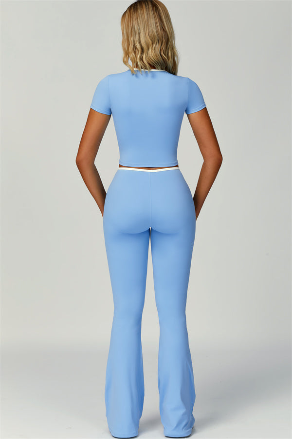 The Skyline Tie Top Flared Leggings 2-Piece Set