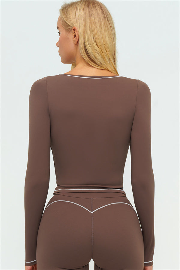 The Amara Long Sleeve T-shirt Shorts 2-Piece Set