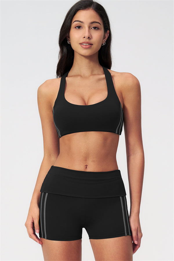 The Evoke Racerback Sports Bra Shorts 2-Piece Set