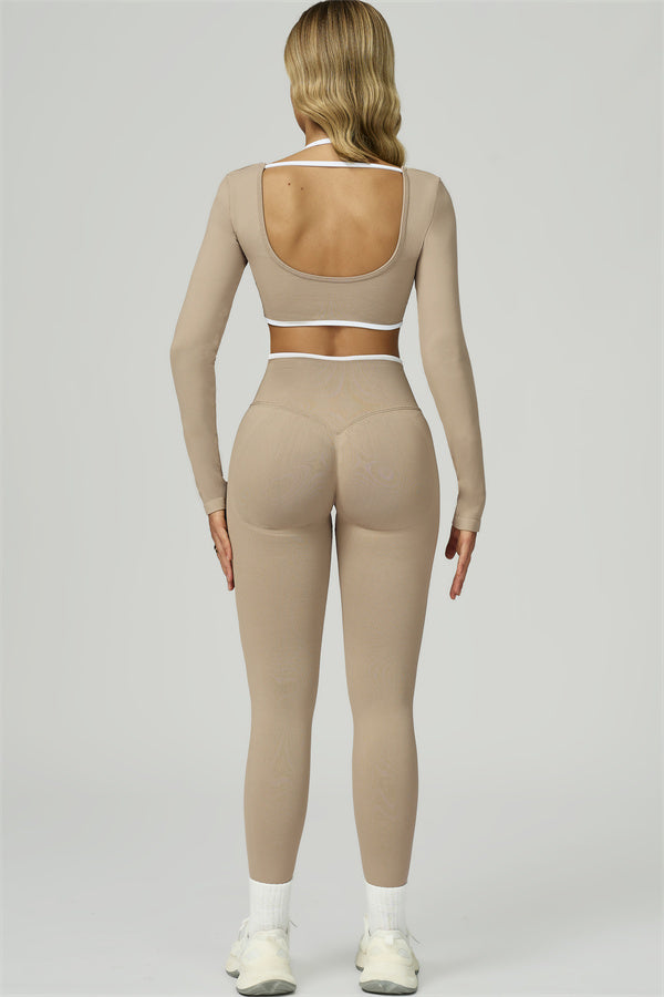 The Prime Line Long Sleeve Crop Top Leggings 2-Piece Set