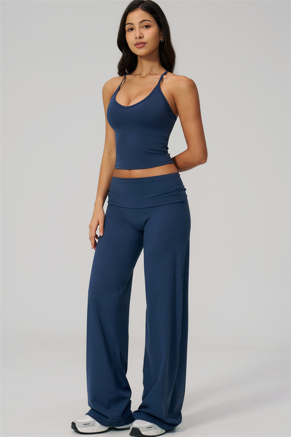 The Daring Tank Top Straight Leg Pants 2-Piece Set