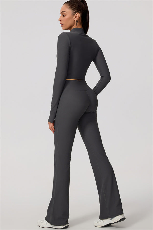 The Daze Zip Jacket Flared Leggings 2-Piece Set