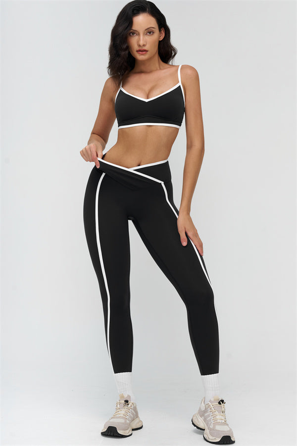 The Crave Contrast Sports Bra Leggings 2-Piece Set
