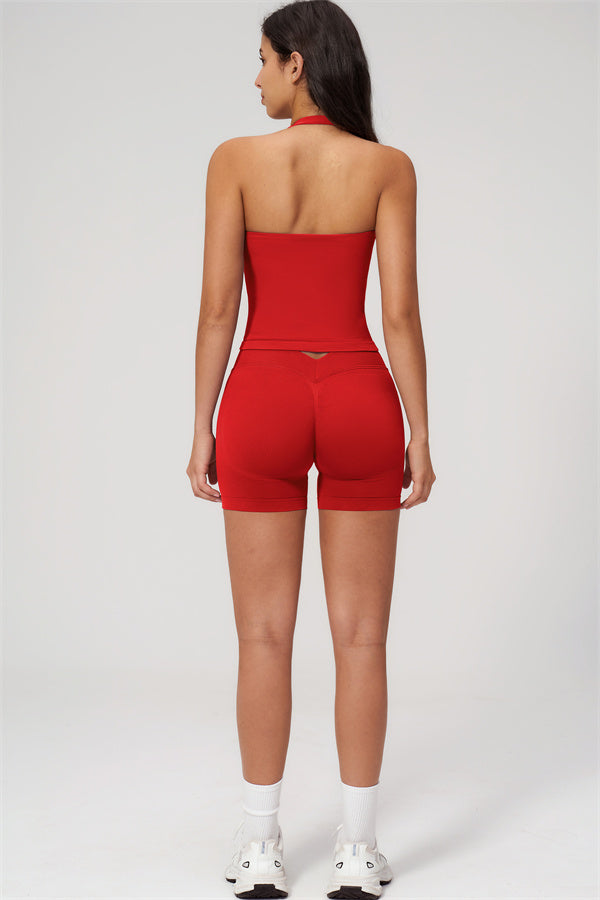 The Empower Halter Crop Top Shorts 2-Piece Set