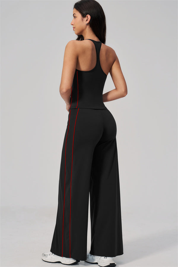 The Breathe Crop Top Straight Leg Pants 2-Piece Set