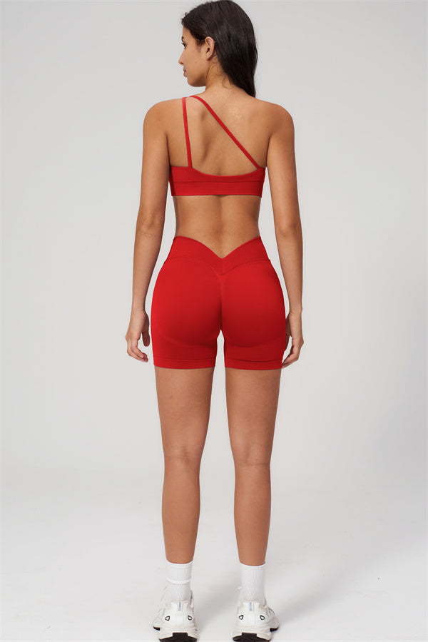 The Empower One-Shoulder Sports Bra Shorts 2-Piece Set