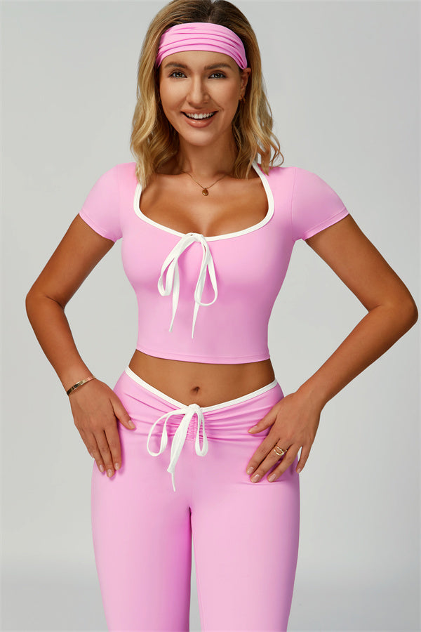 The Skyline Tie Top Flared Leggings 2-Piece Set