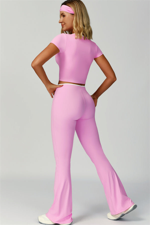 The Skyline Tie Top Flared Leggings 2-Piece Set